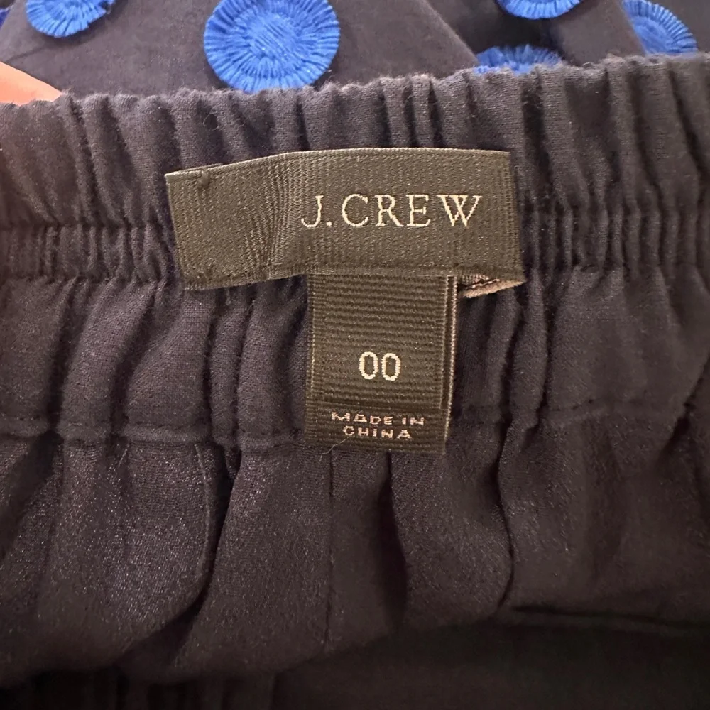 J. Crew Navy and Blue Polka Dot A-Line Midi Skirt - Size 00 - Picture 7 of 10